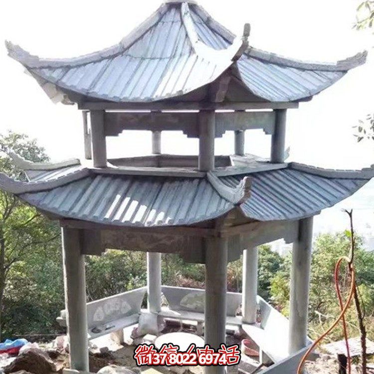 經典雙層大理石雕塑涼亭，給你不一樣的室外體驗