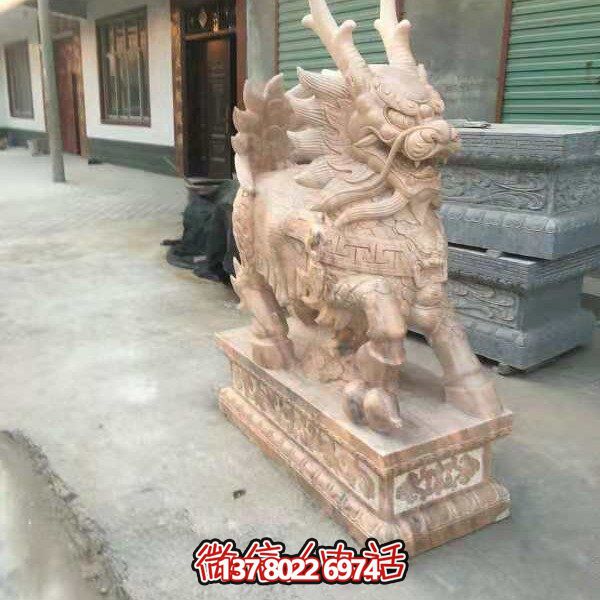 高端定制大理石石雕獅子雕塑，裝點大型庭院、別墅、門口，招財又安全