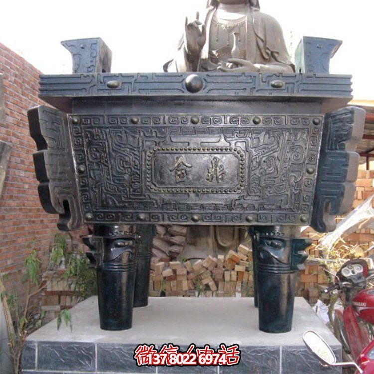 精美佛教用品銅香爐擺件，長方形裝飾家居