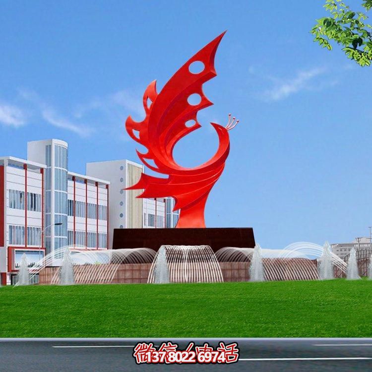不銹鋼鳳凰標志擺件，凸顯企業形象