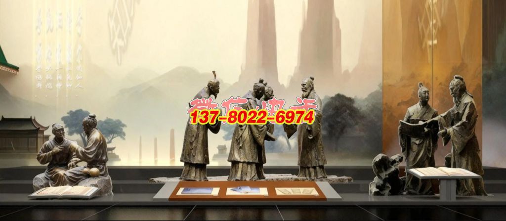 銅雕?傳統文人雅集交流人物景觀雕塑組