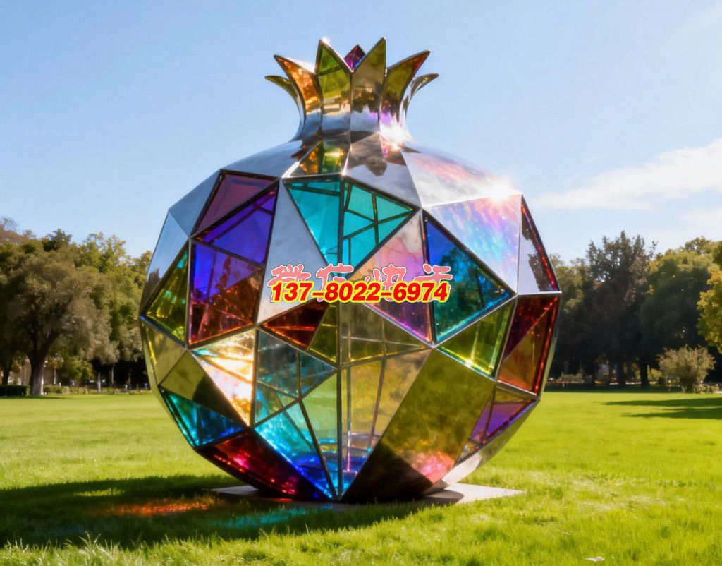 《晶簇同心?榴韻華章》：不銹鋼景觀雕塑凝萃石榴意象，織就民族團(tuán)結(jié)的絢爛符號(hào)